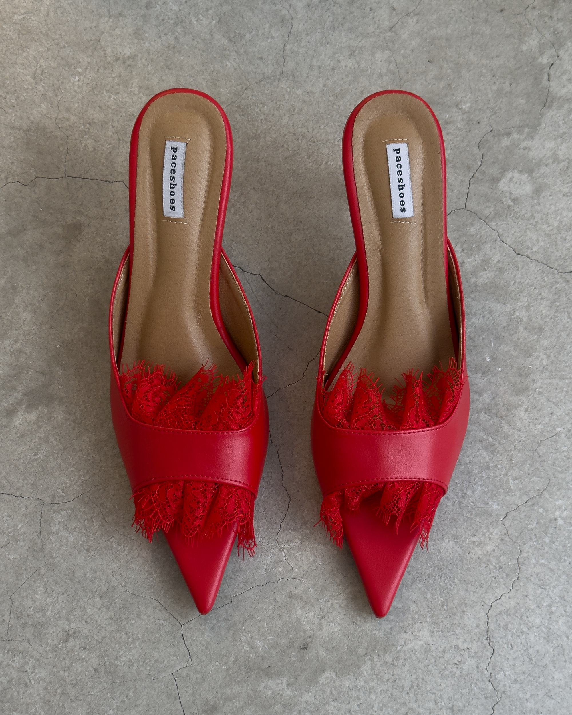 Freya - Red & Red Lace